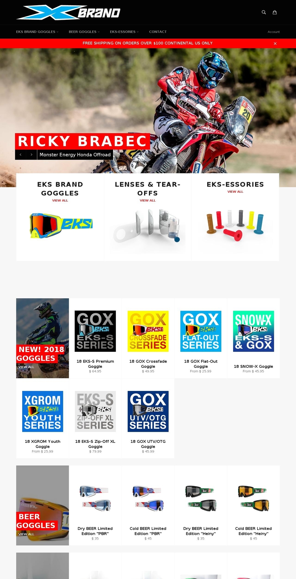 xgoggles.biz shopify website screenshot