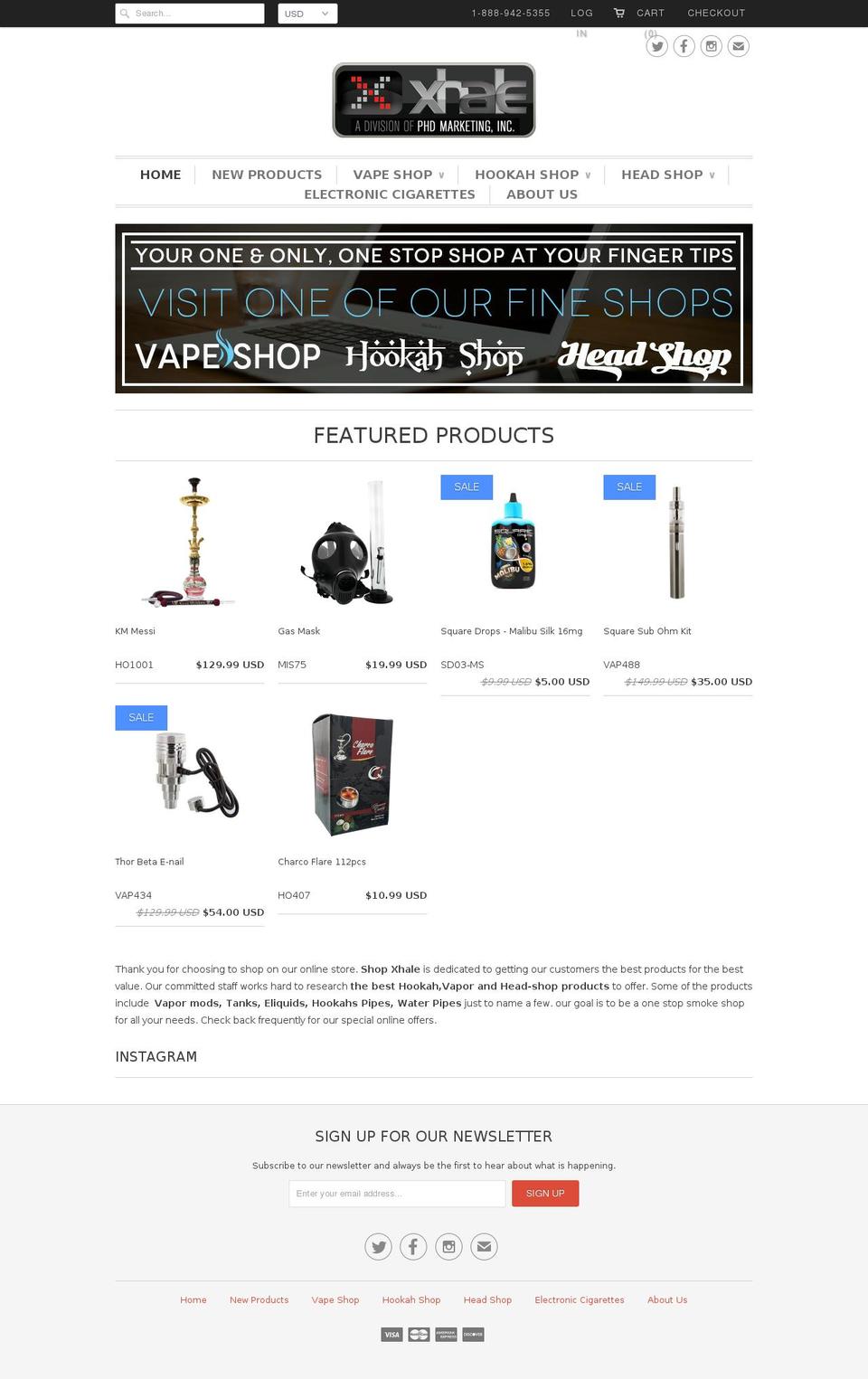 Copy of Responsive with larger text and thumbnails Shopify theme site example xhaledistributors.com