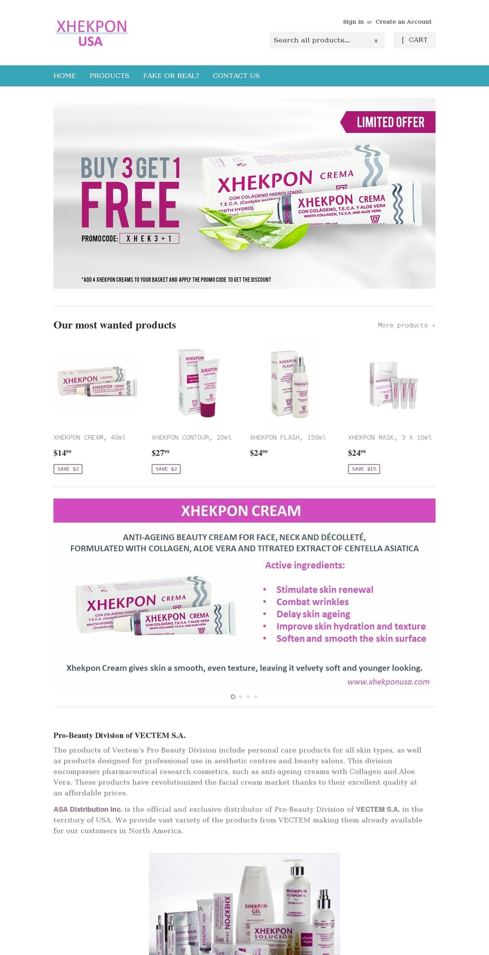 xhekponusa.com — Shopify storefront screenshot