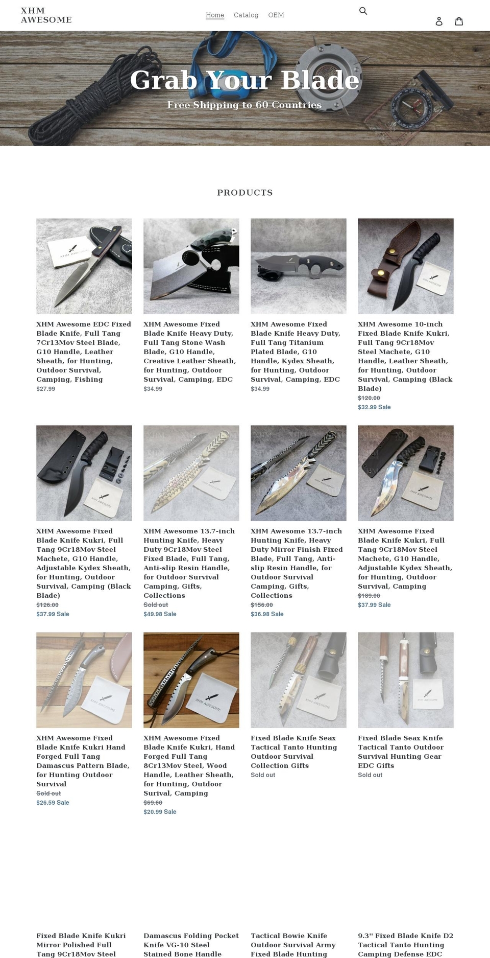 xhmawesome.com shopify website screenshot