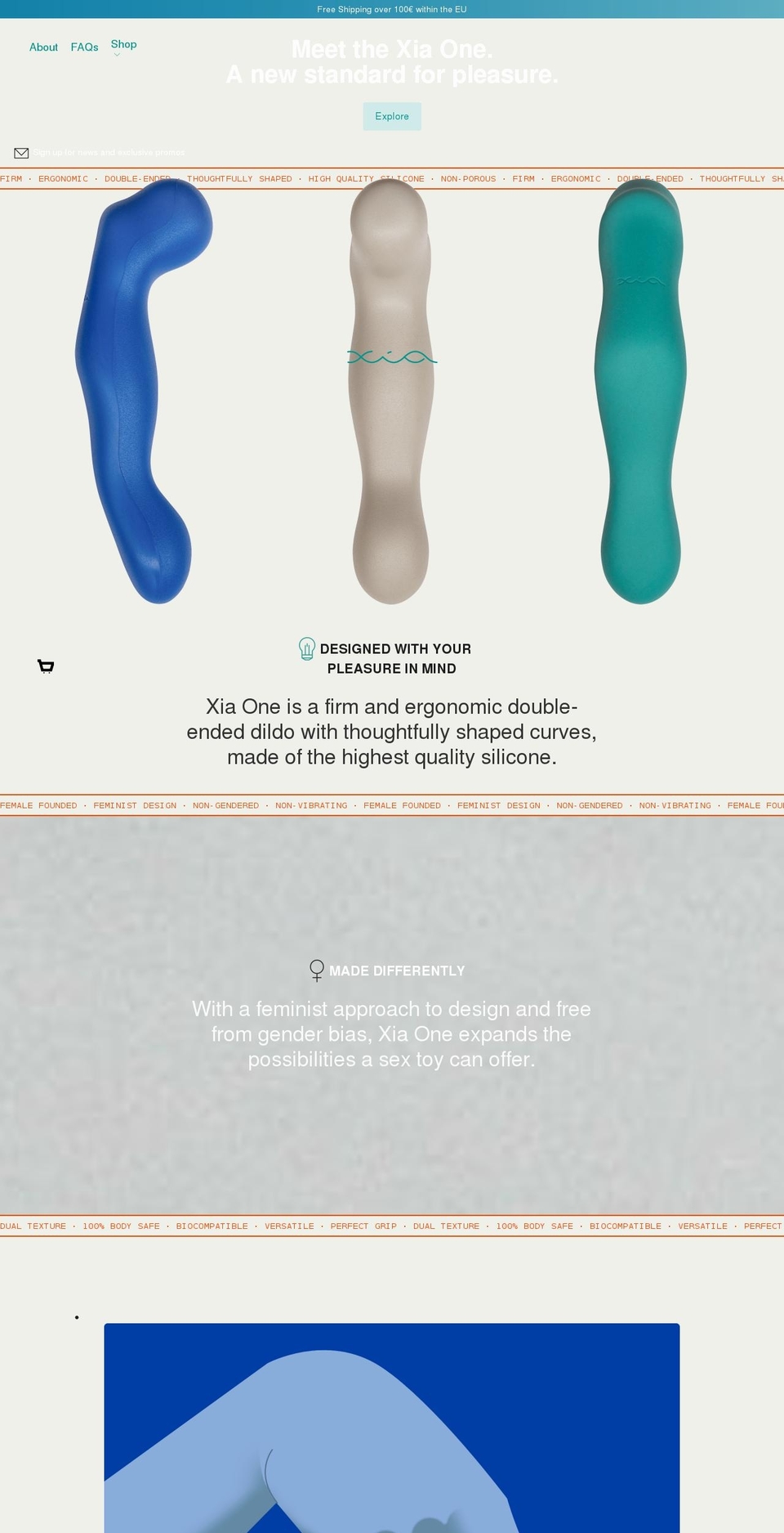 xia-pleasureobjects.com shopify website screenshot