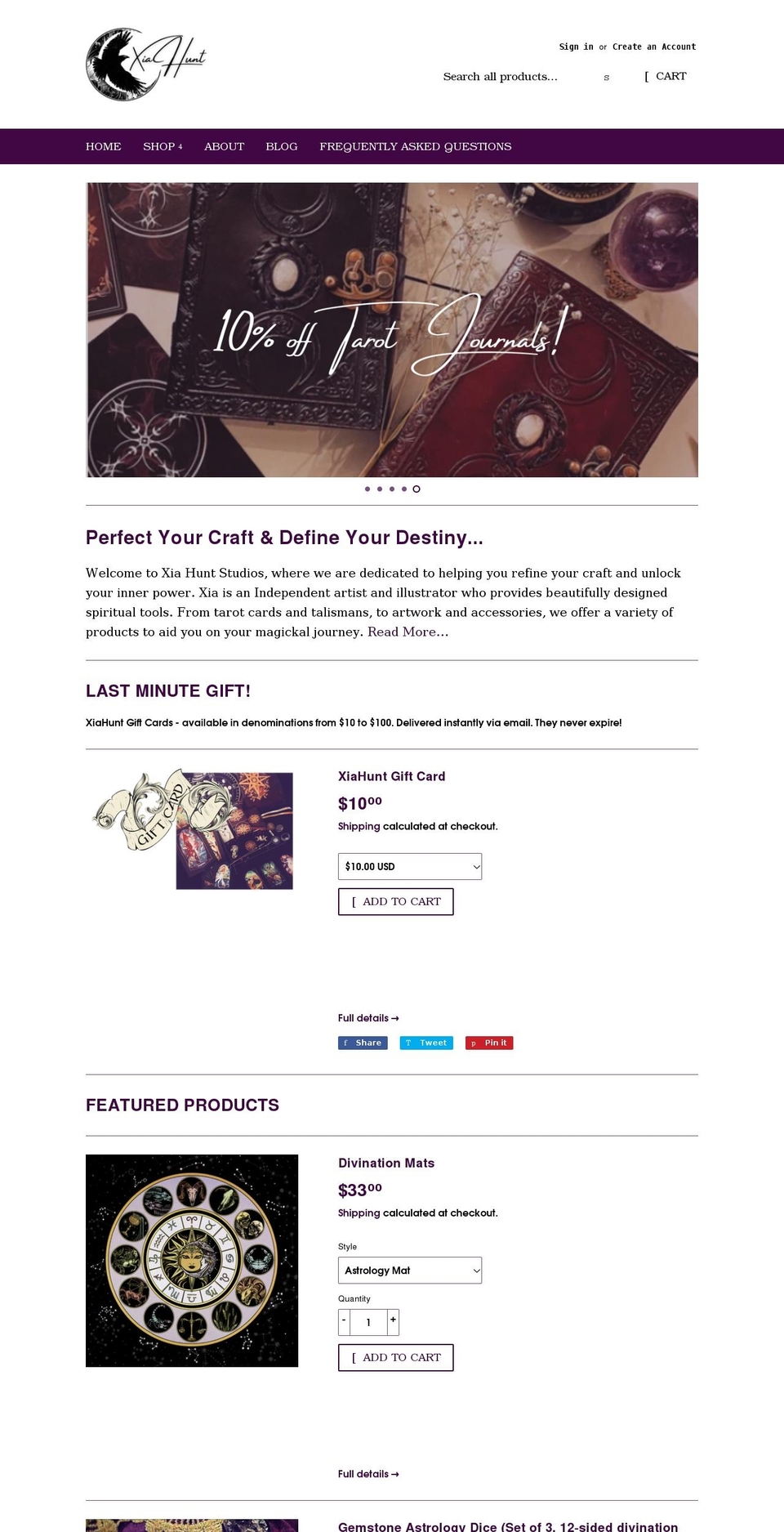 xiahunt.com shopify website screenshot