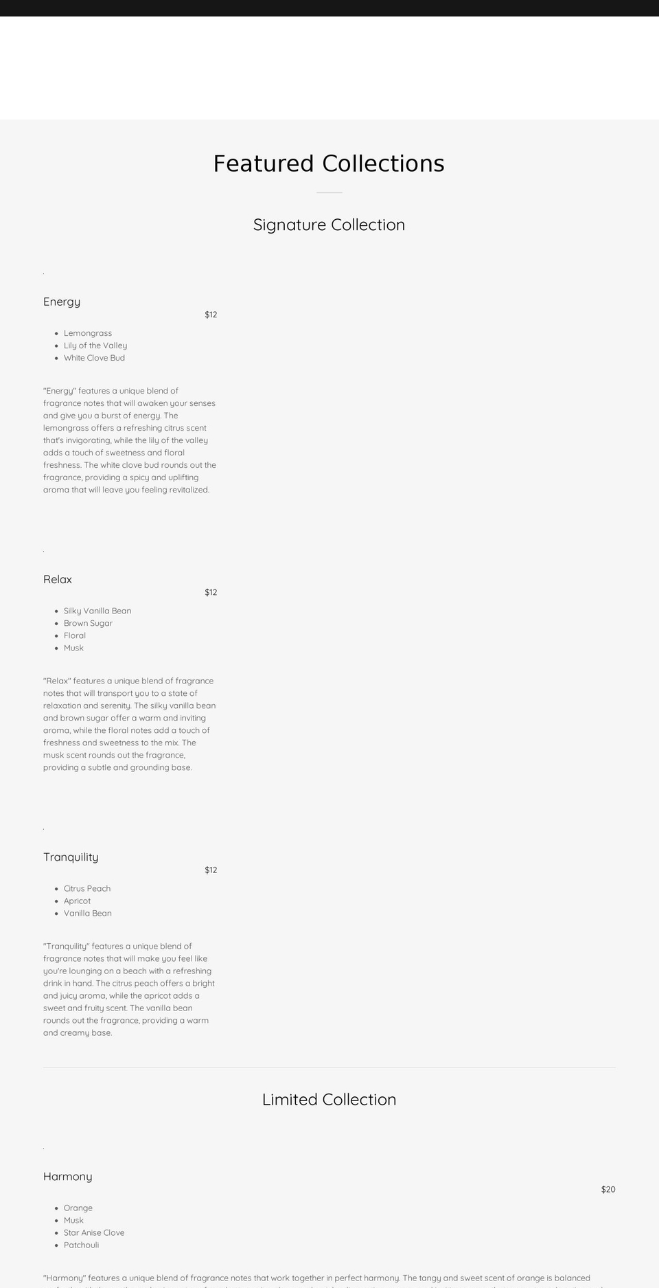 xicandles.com — Shopify storefront screenshot