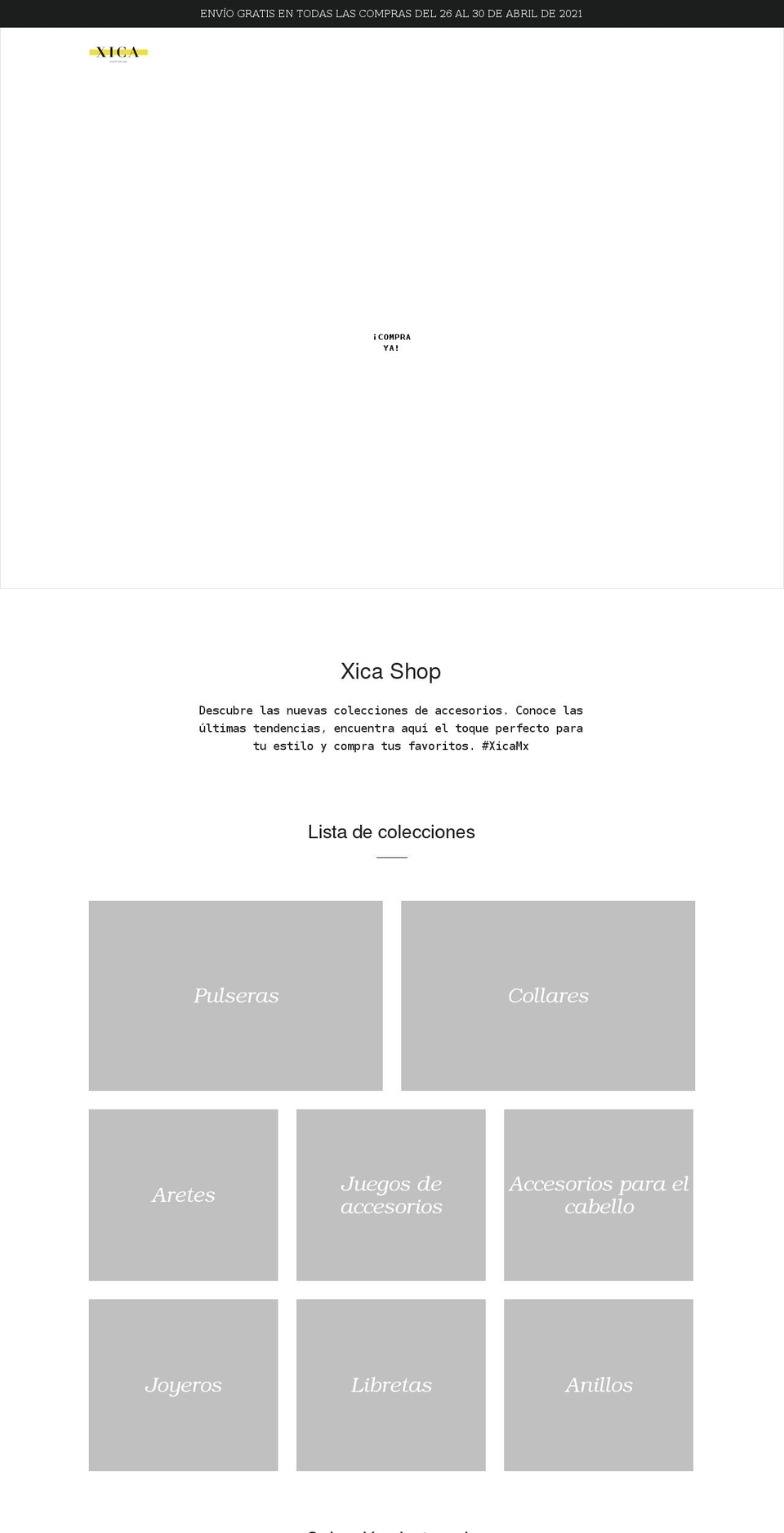 xicaonline.com shopify website screenshot