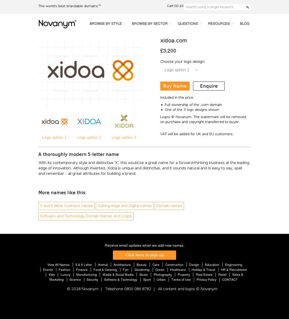 xidoa.com — Shopify storefront screenshot