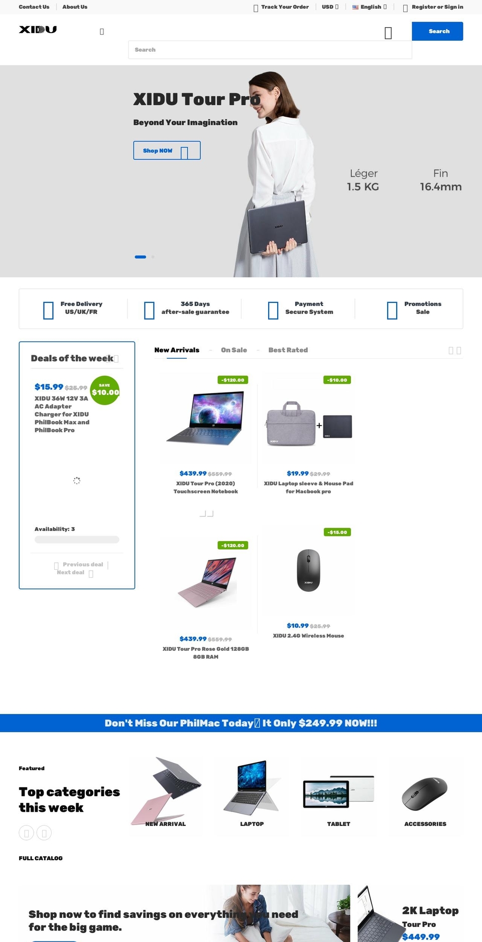 Techmarket-v Shopify theme site example xidutech.com