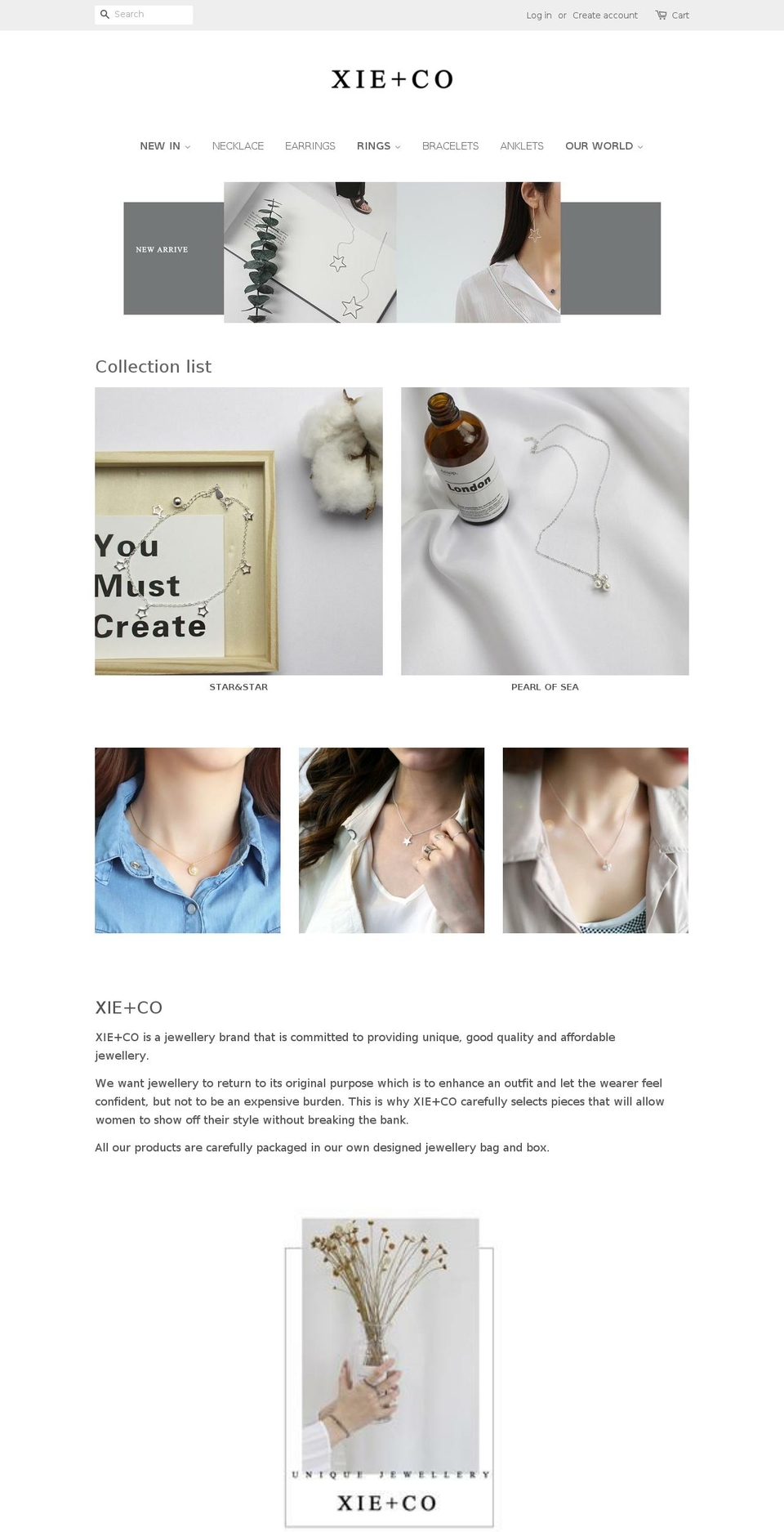 xieandco.com — Shopify storefront screenshot