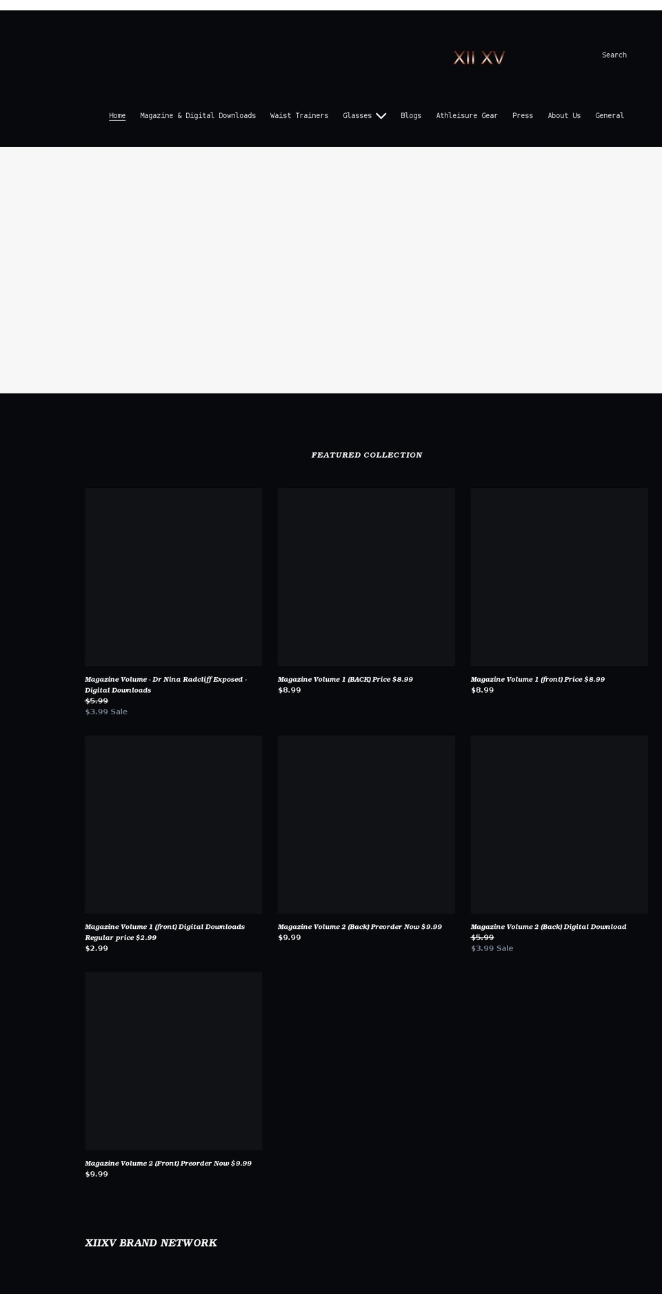xiixvbrand.com shopify website screenshot
