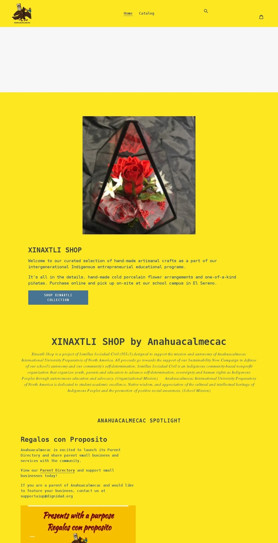 xinaxtli.shop shopify website screenshot