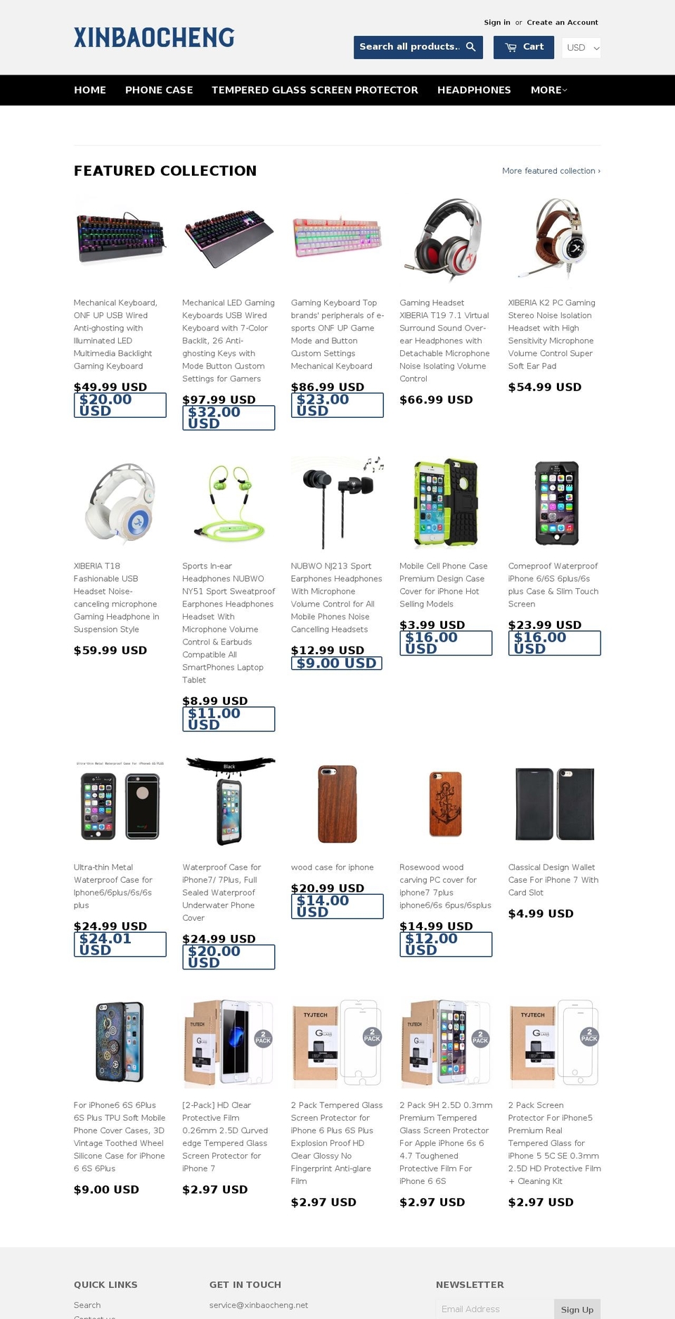 xinbaocheng.net shopify website screenshot
