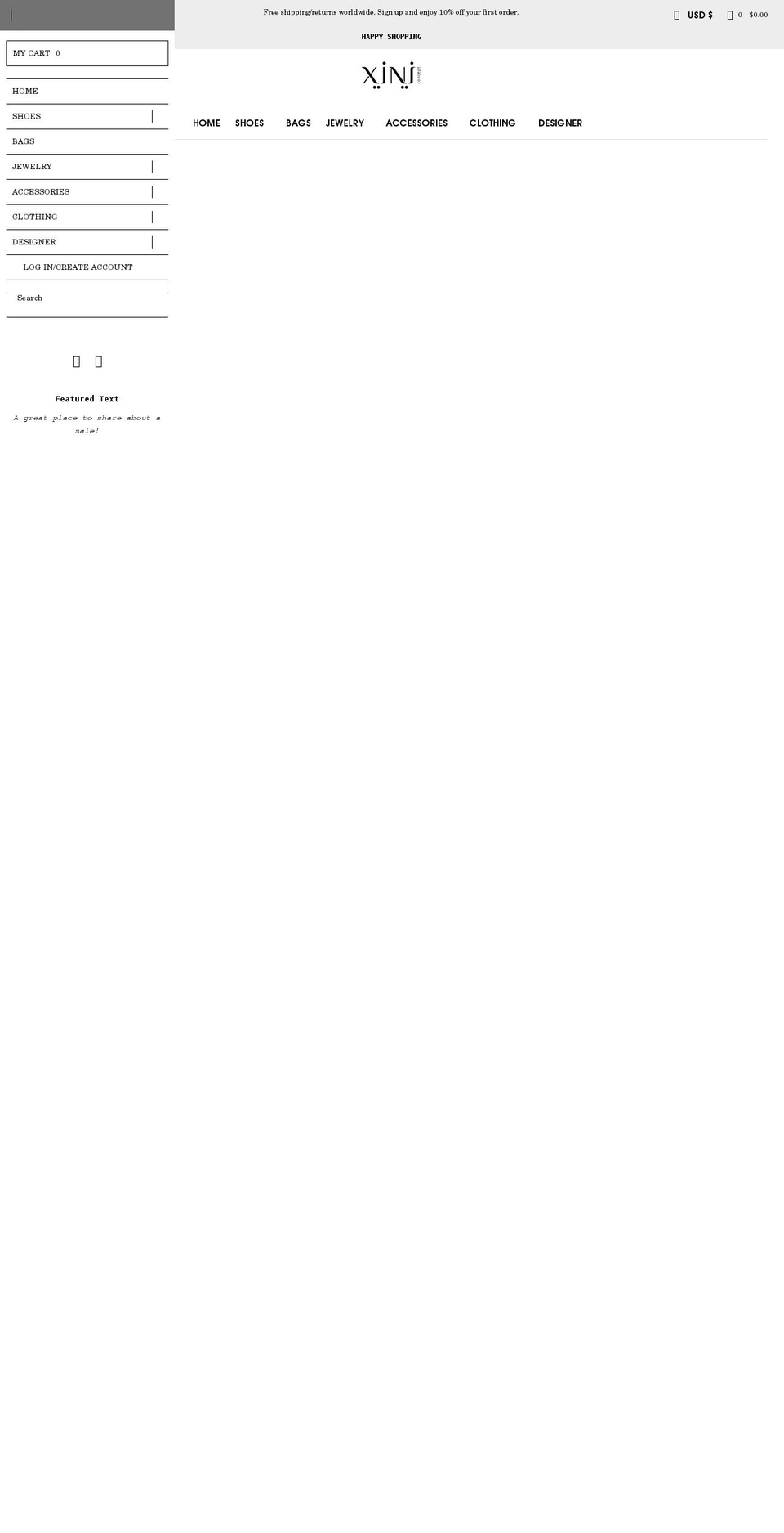 xiniconcept.com shopify website screenshot