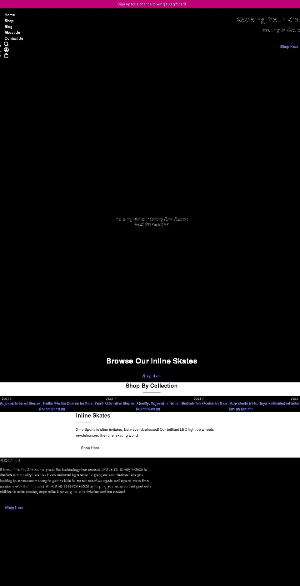xinosports.com shopify website screenshot