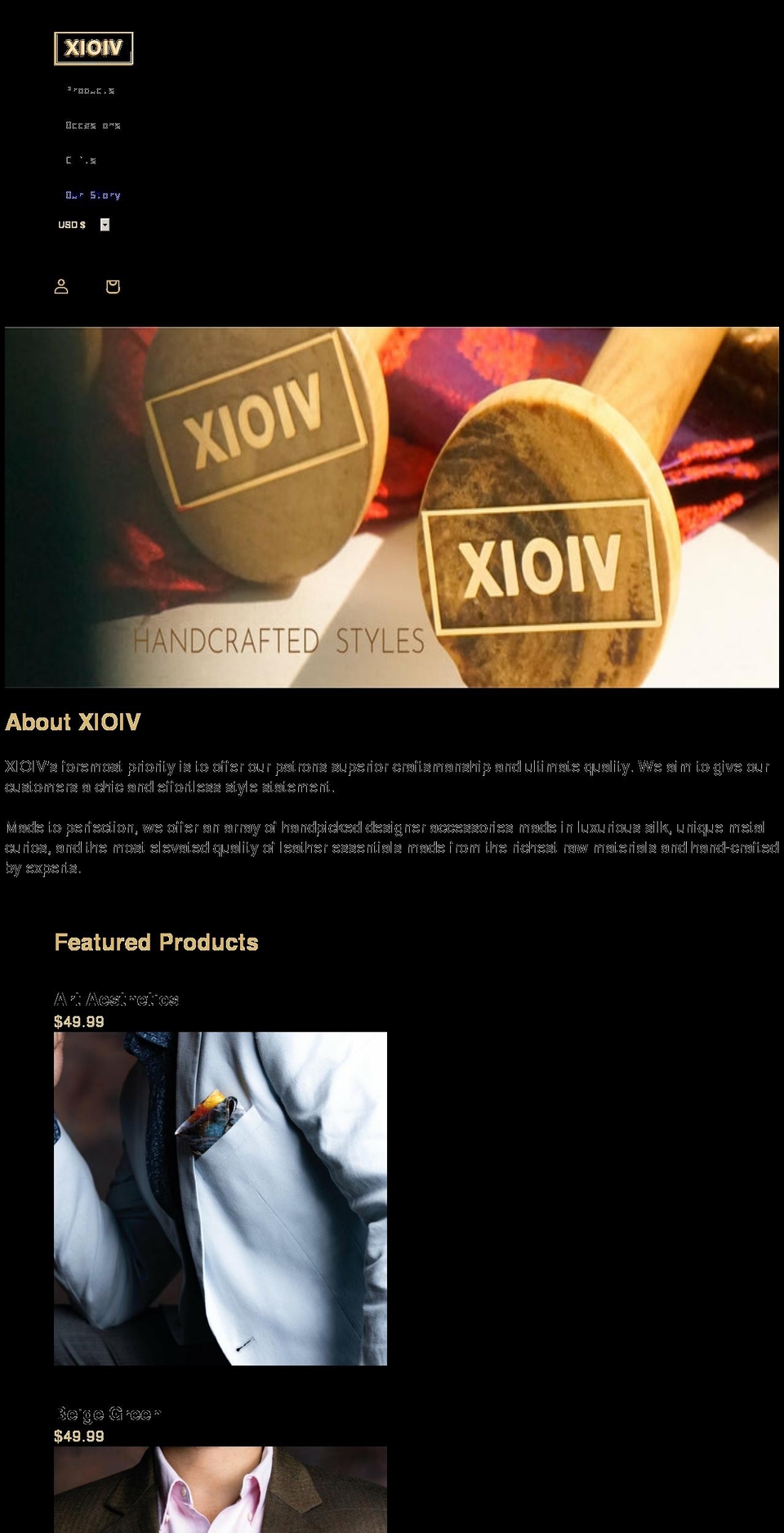 xioiv.com shopify website screenshot