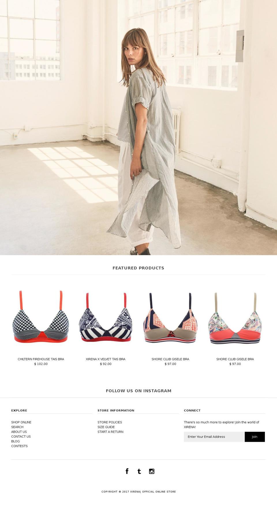 xirena.com shopify website screenshot