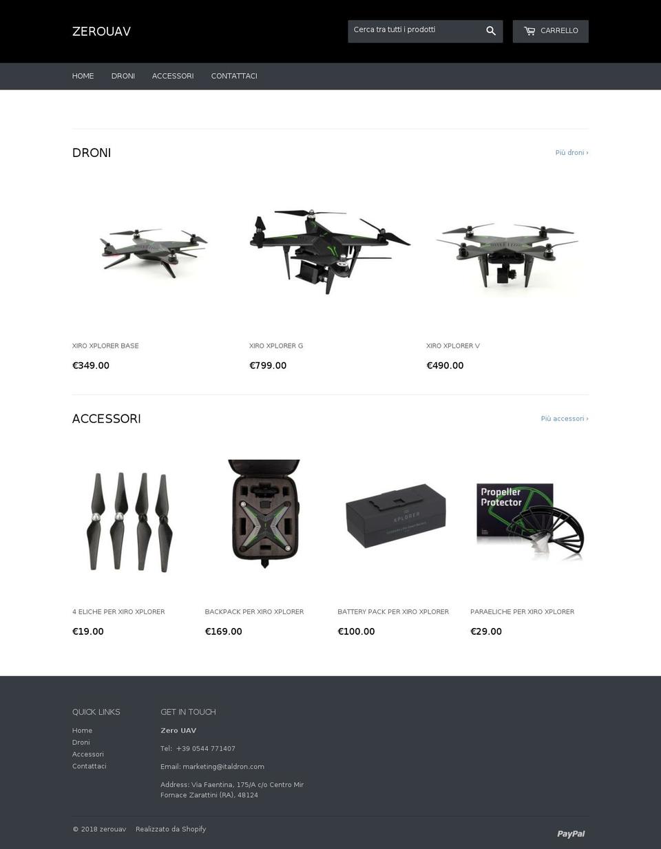 xiro.it shopify website screenshot