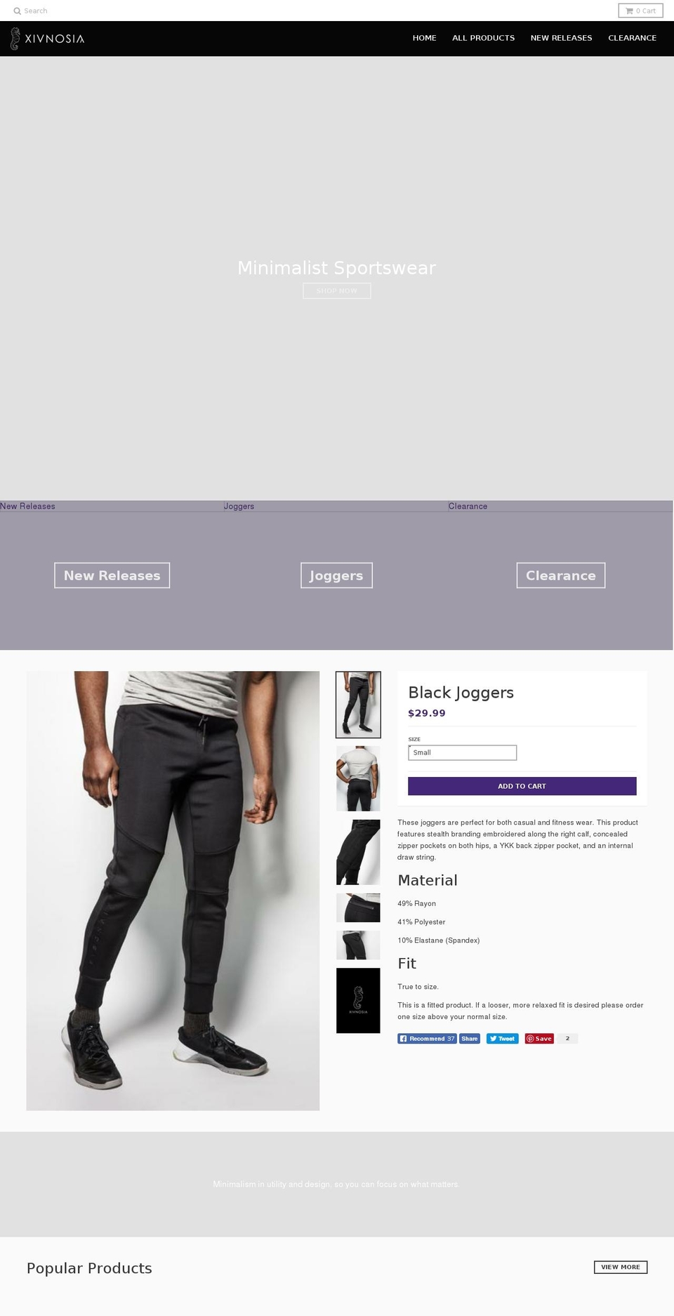 xivnosia.com — Shopify storefront screenshot