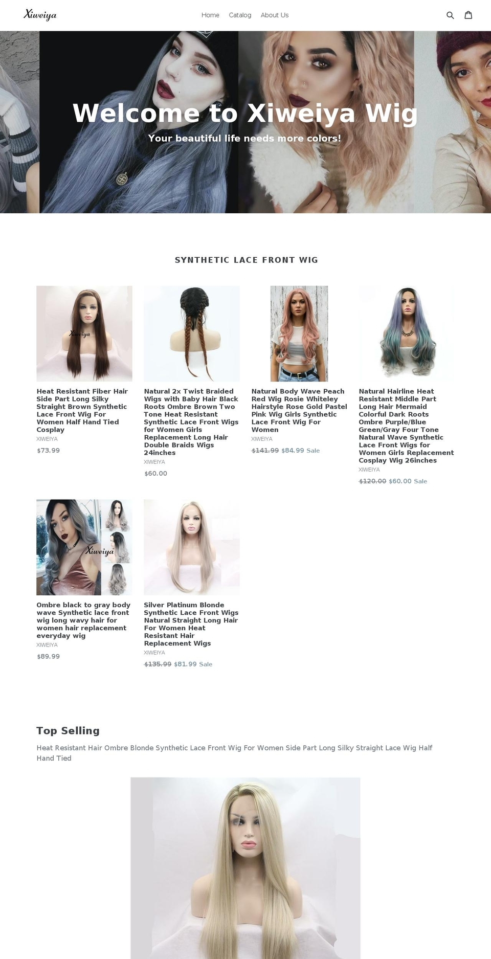 xiweiya-wig.com — Shopify storefront screenshot