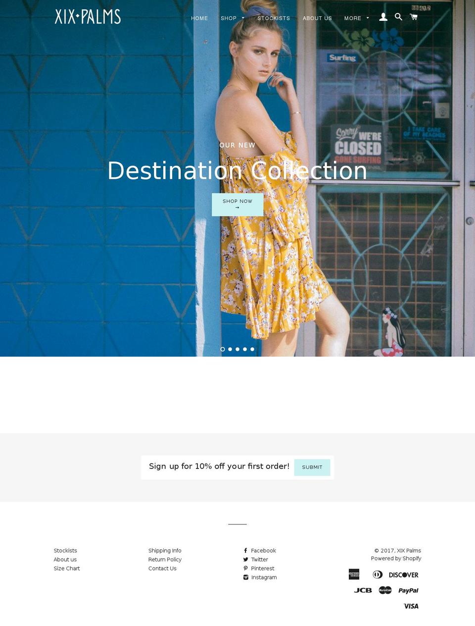 xixpalms.com shopify website screenshot