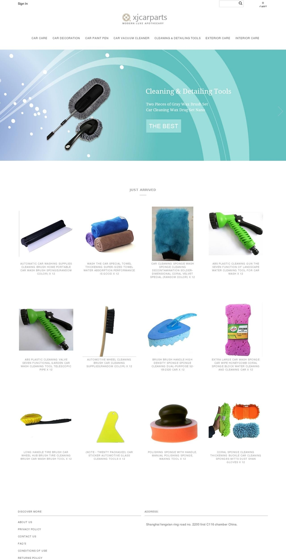 xjcarparts.com — Shopify storefront screenshot