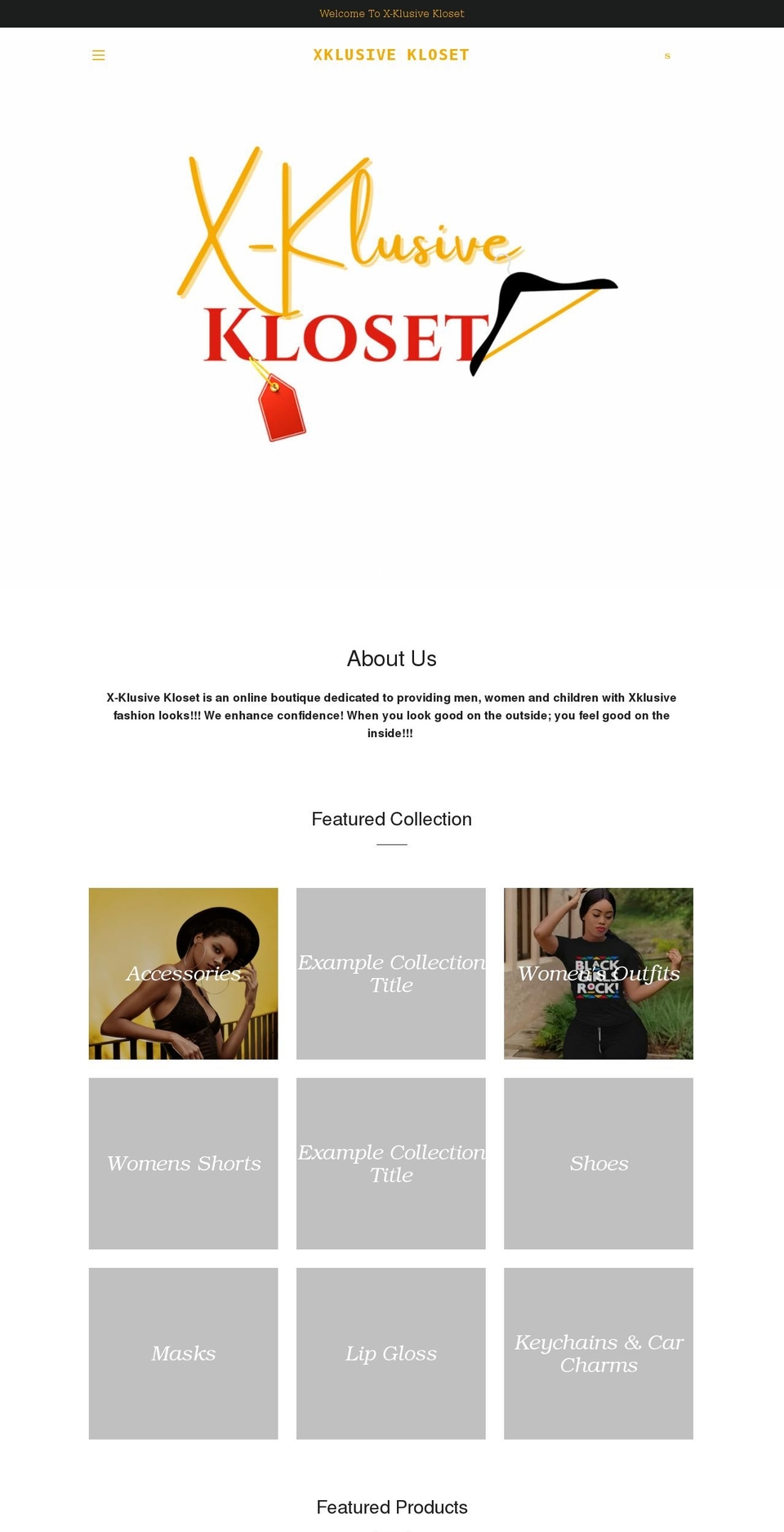 xklusivekloset.com shopify website screenshot