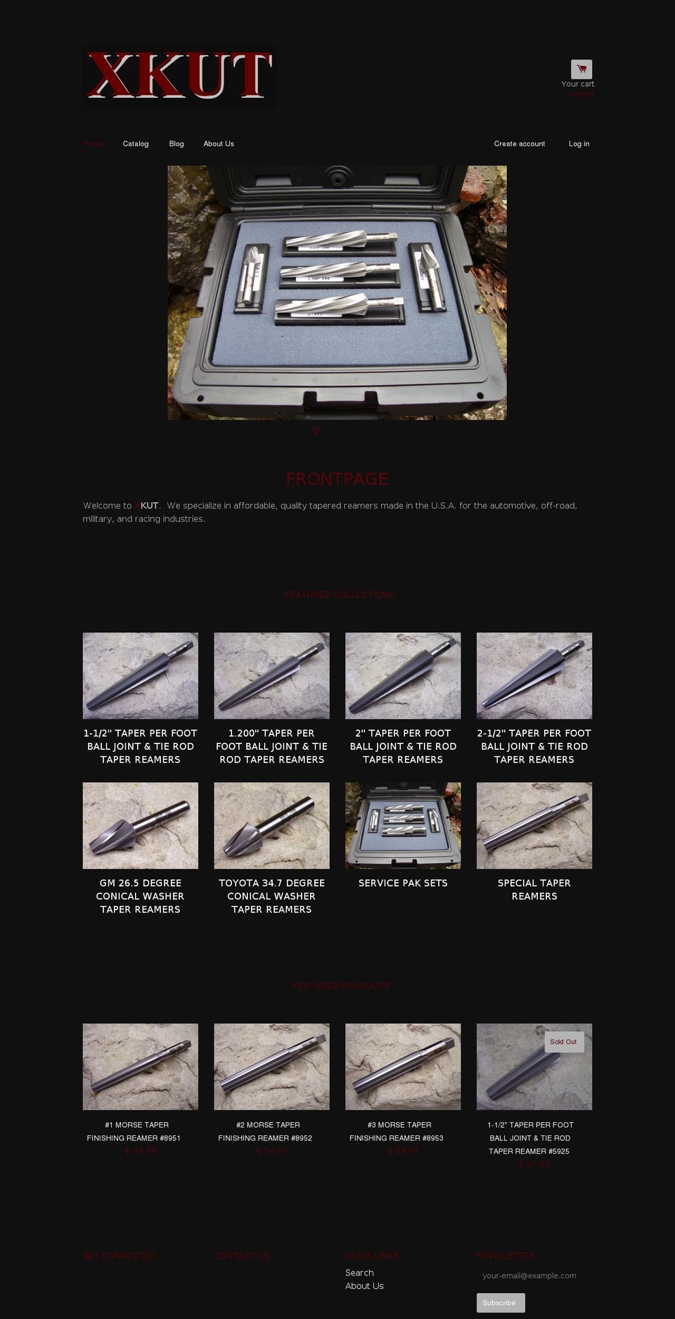 xkut-reamers.com shopify website screenshot