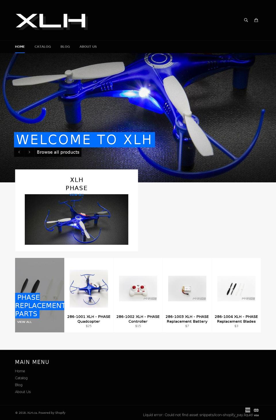 xlh.ca shopify website screenshot