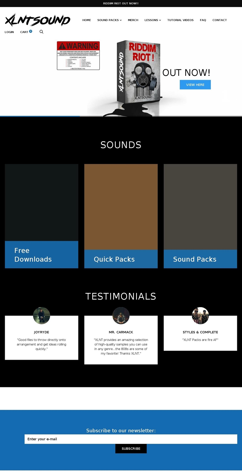 xlntsound.com shopify website screenshot
