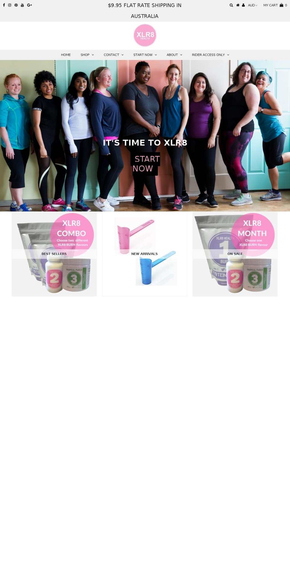 xlr8health.com.au shopify website screenshot