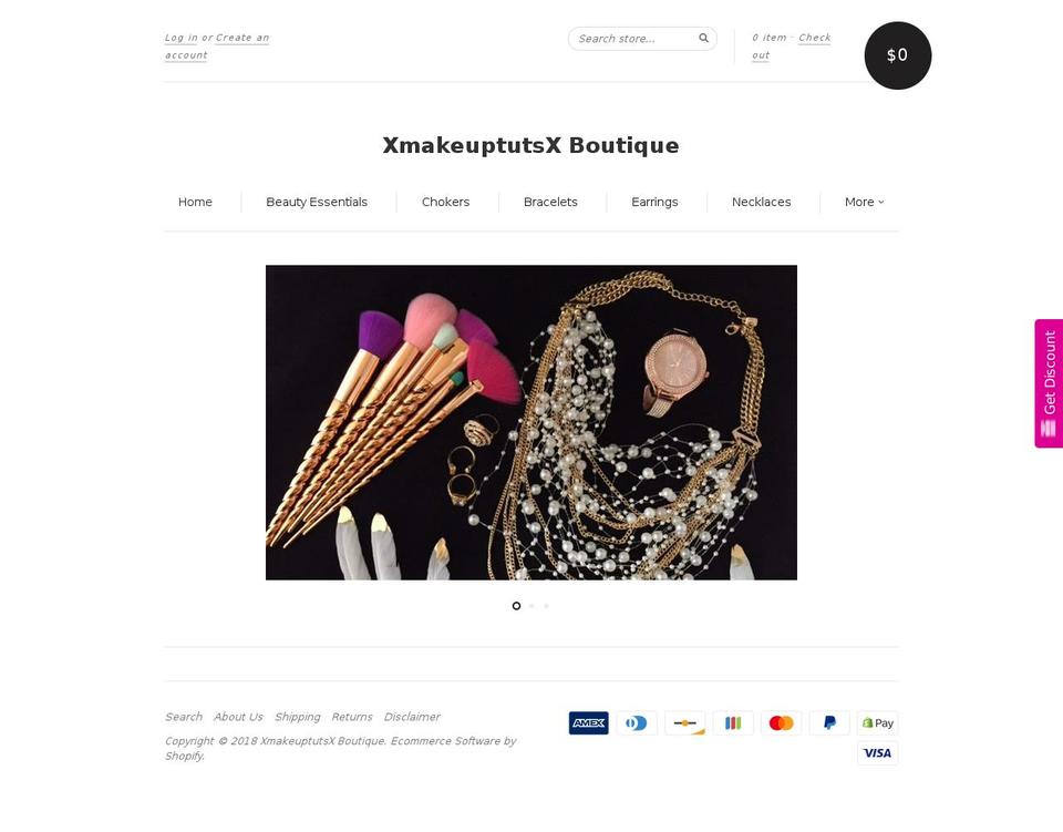 xmakeuptutsx.com — Shopify storefront screenshot