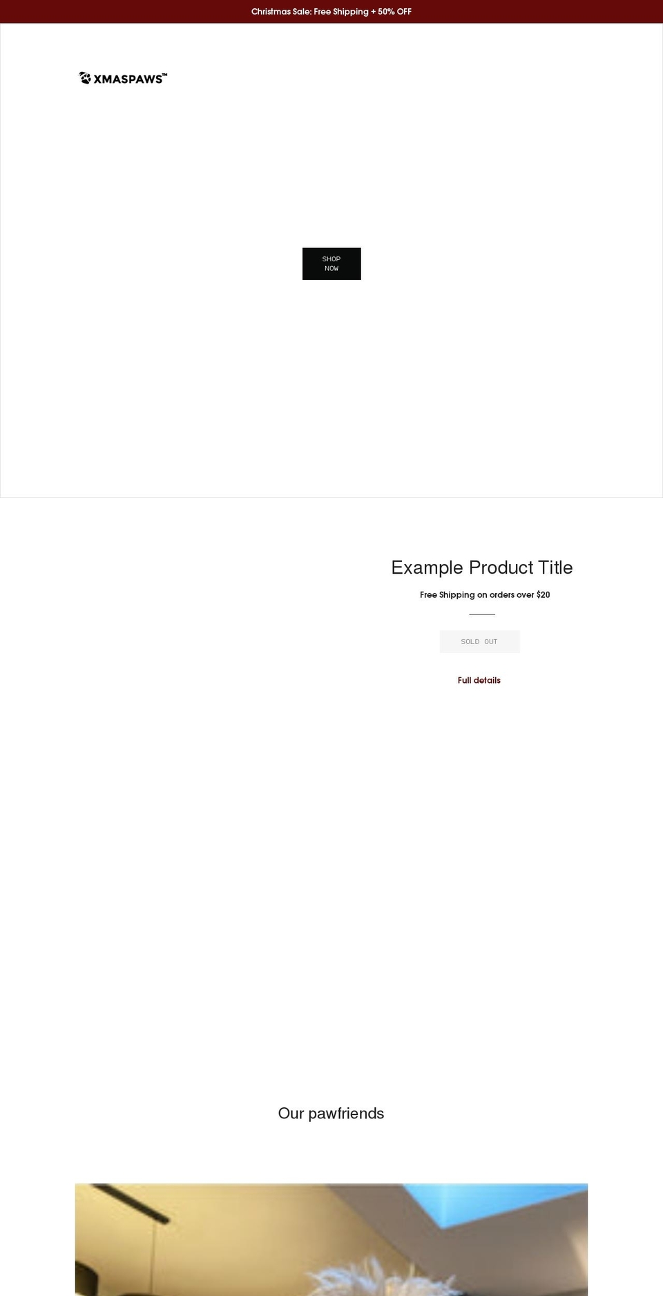 release Shopify theme site example xmaspaws.com