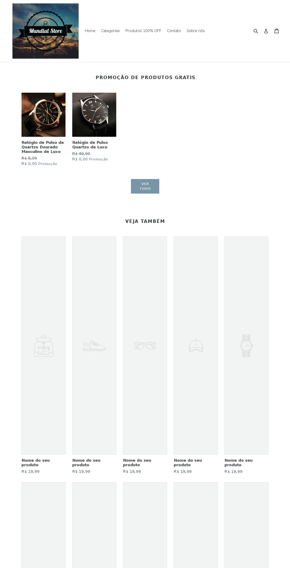 xn--mundialstorepromoes-myb80a.com — Shopify storefront screenshot