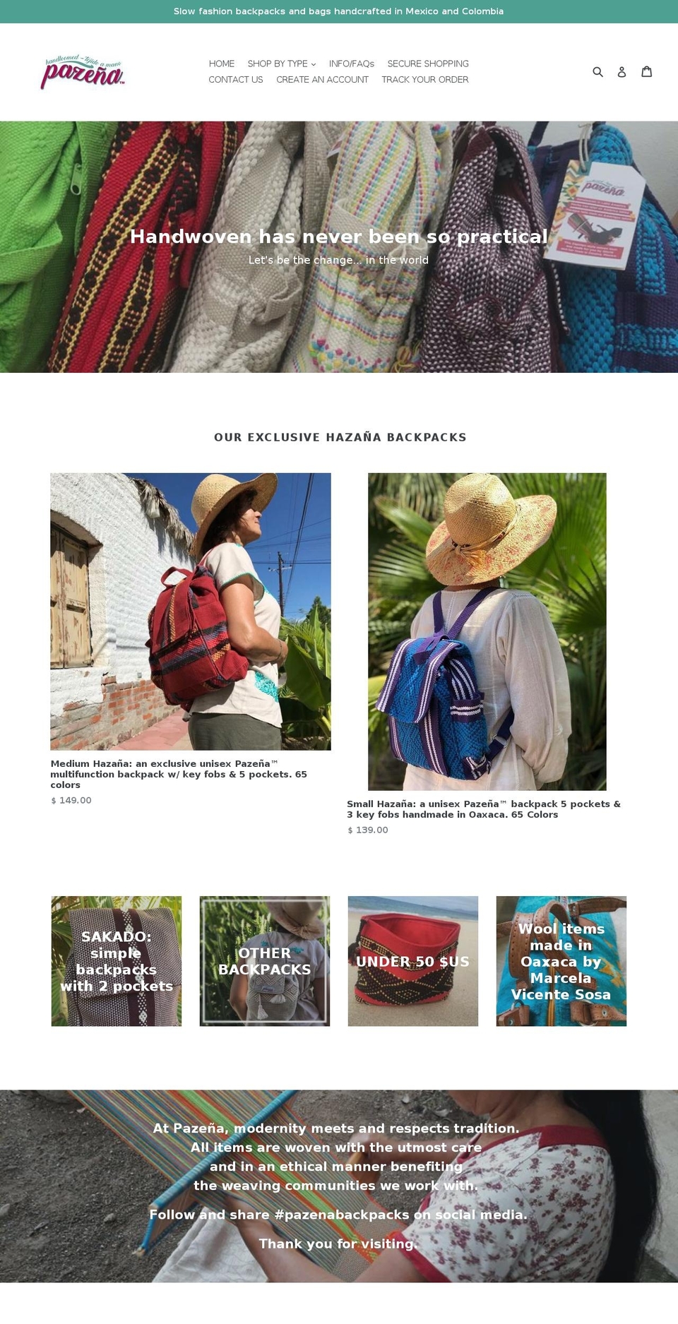 xn--pazea-rta.com — Shopify storefront screenshot