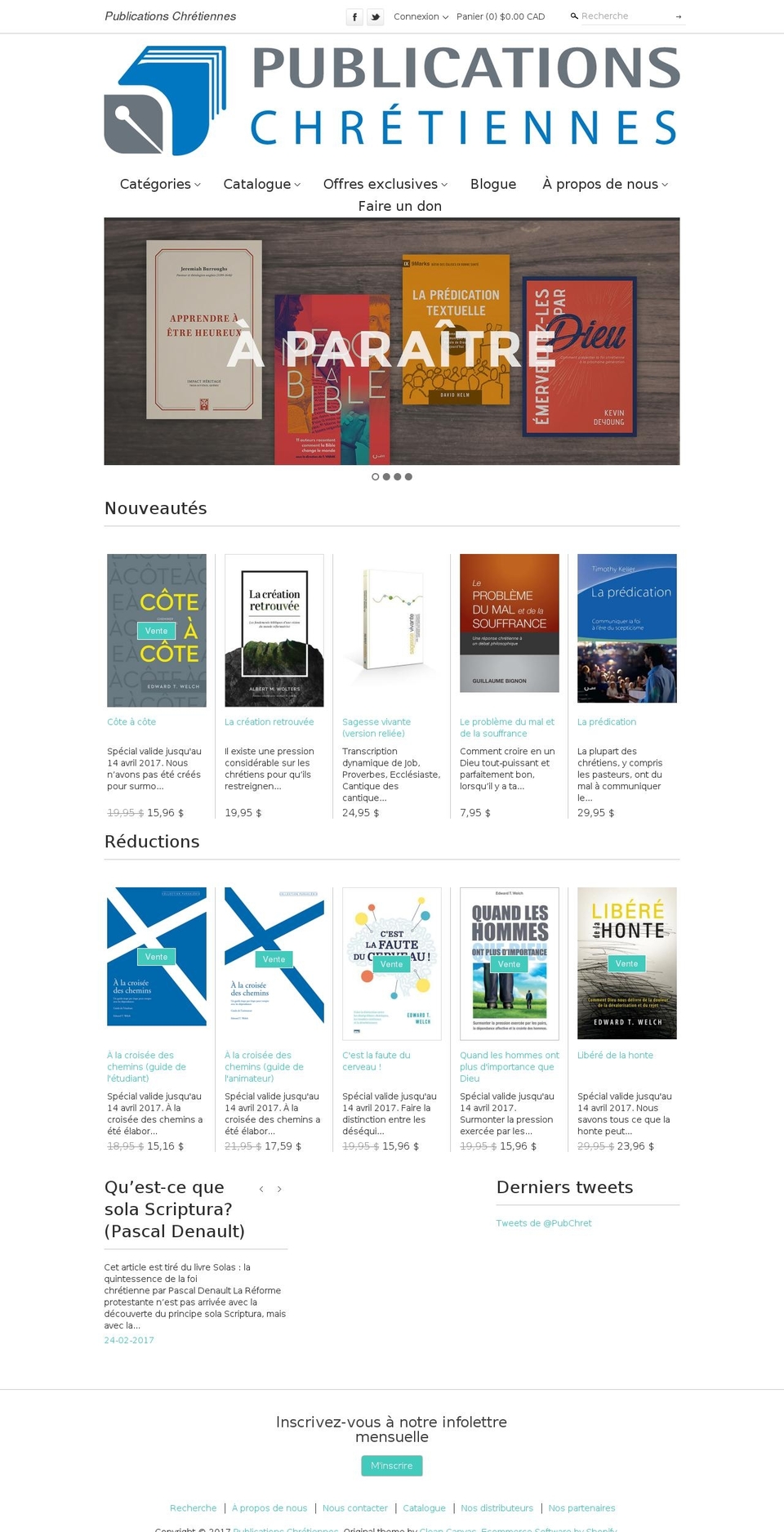 xn--publicationschrtiennes-p8b.com shopify website screenshot