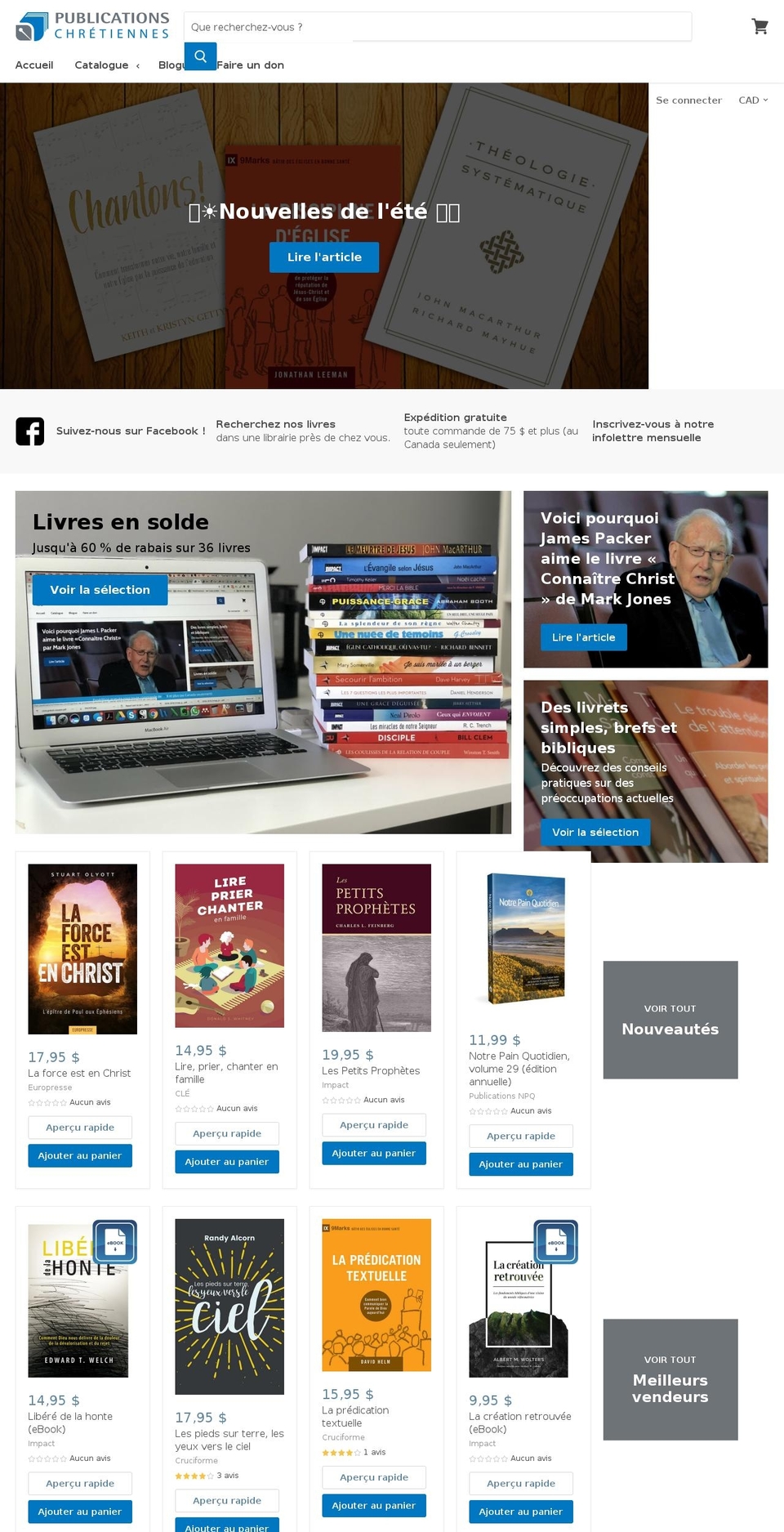 xn--publicationschrtiennes-p8b.org shopify website screenshot