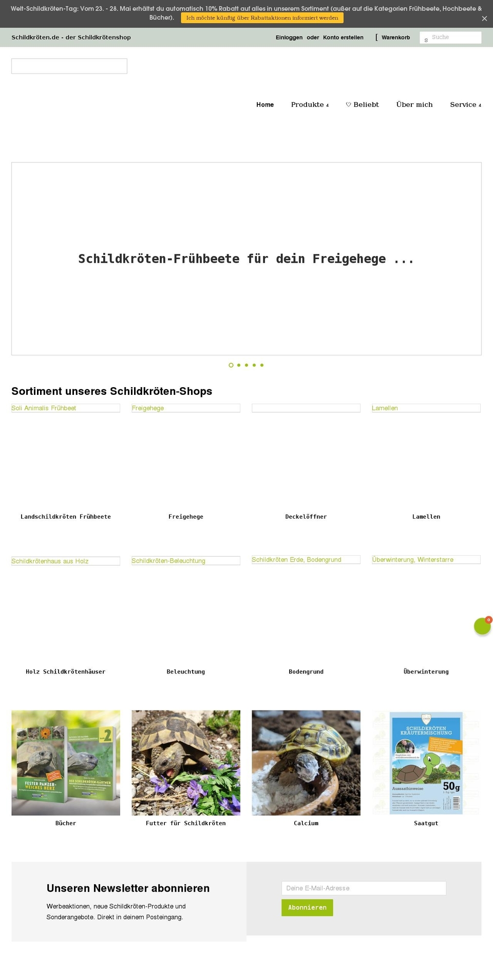 xn--schildkrten-yfb.de shopify website screenshot