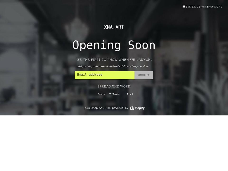 xnaart.com shopify website screenshot