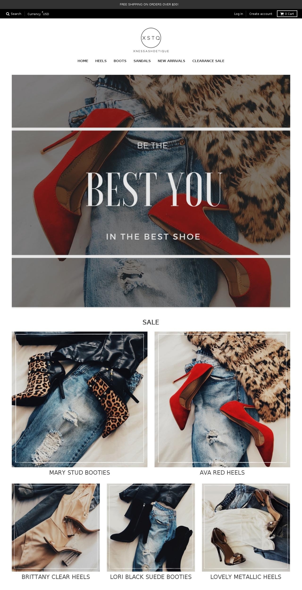 xnessashoetique.com — Shopify storefront screenshot