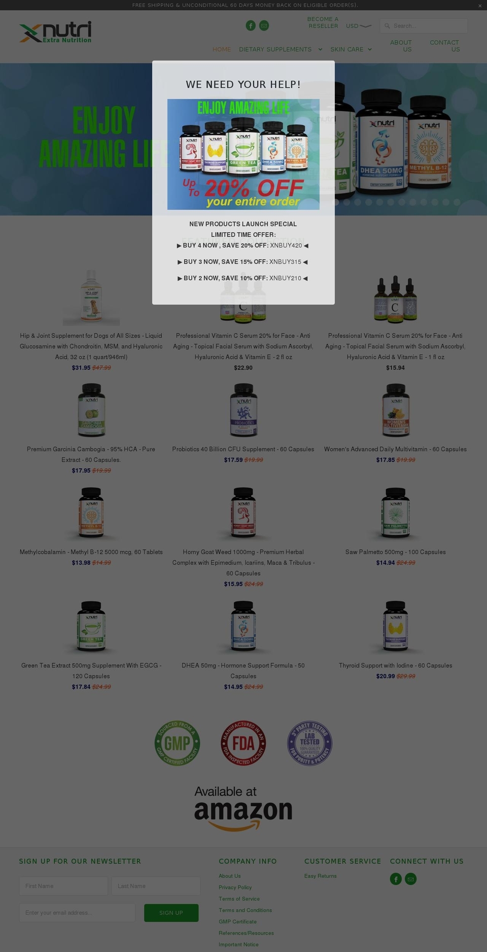 xnutri.com shopify website screenshot