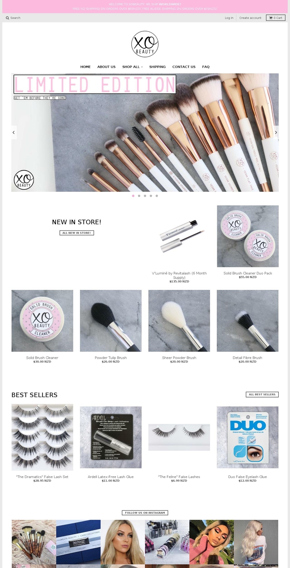 xobeautyshop.com shopify website screenshot