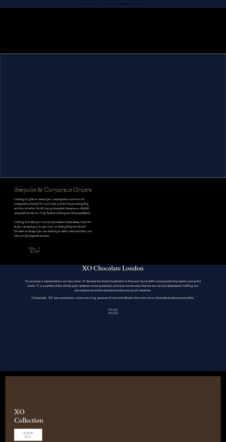xochocolate.co.uk shopify website screenshot