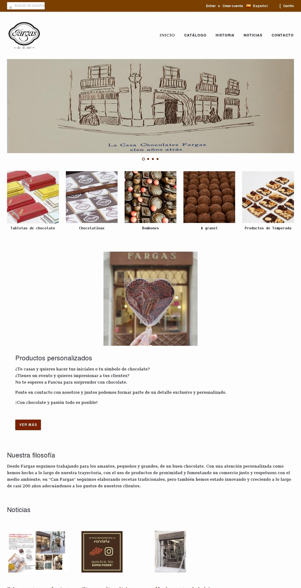 xocolatesfargas.cat shopify website screenshot