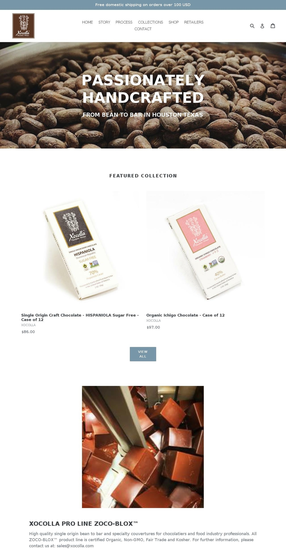 xocolla.com shopify website screenshot