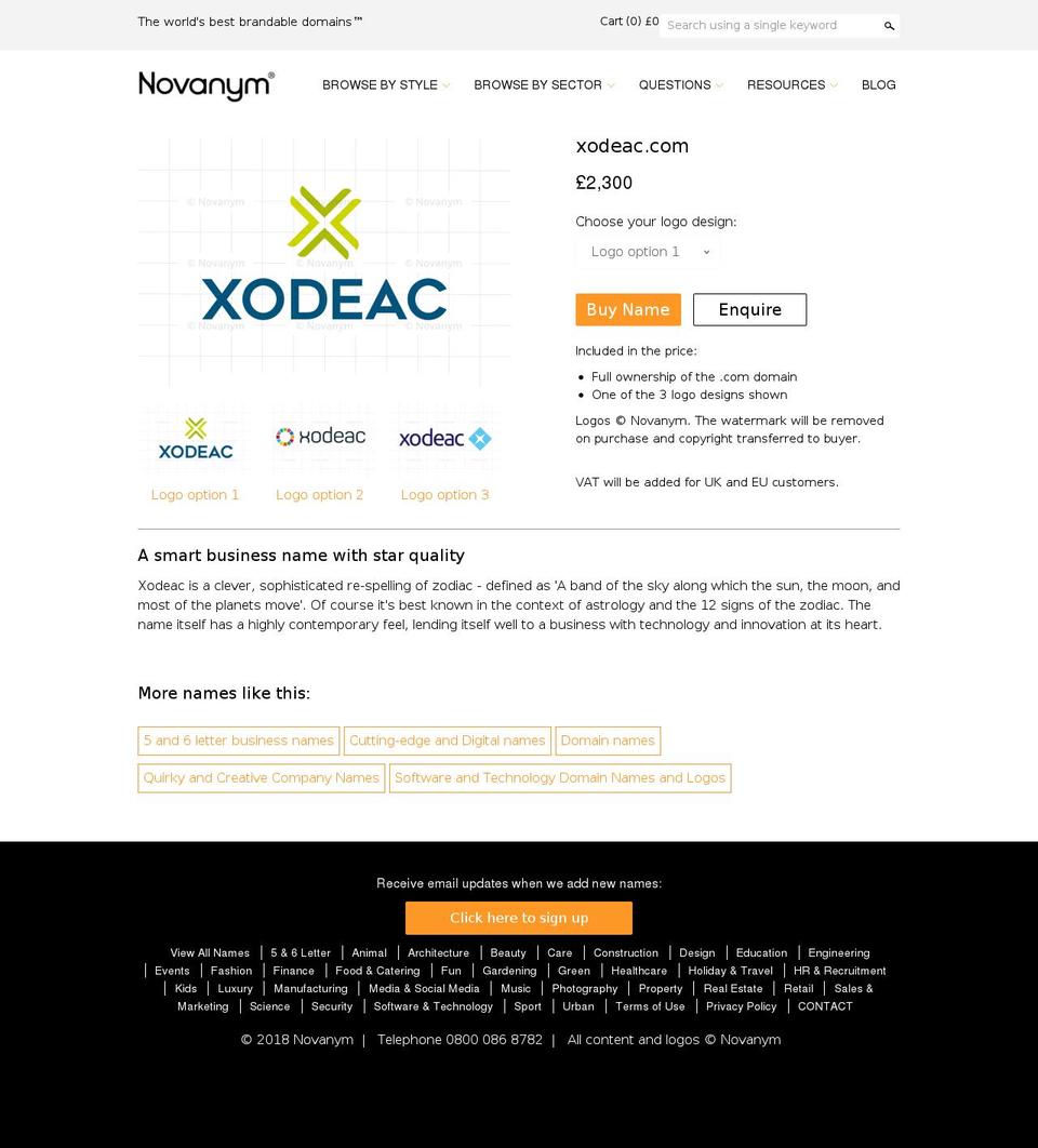 xodeac.com shopify website screenshot