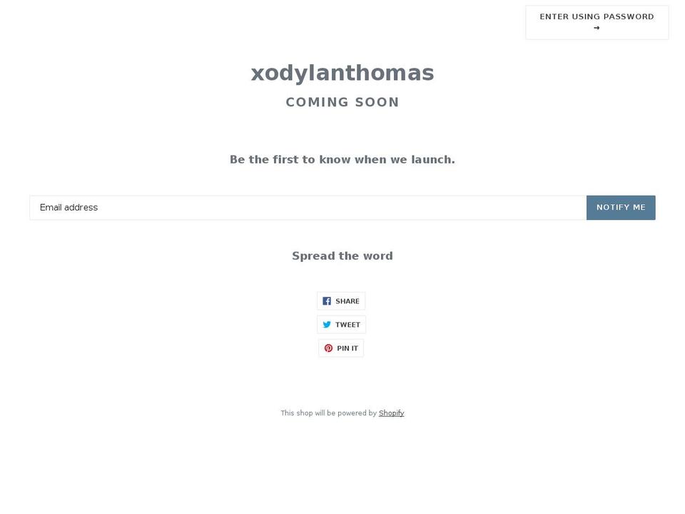 xodylanthomas.com shopify website screenshot