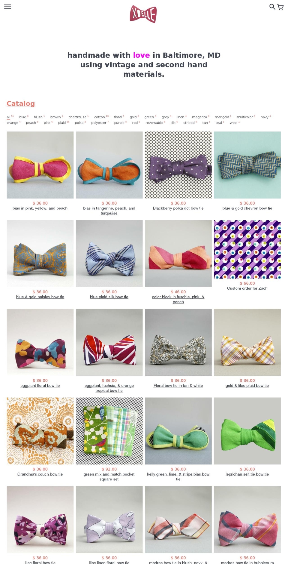 Colors Shopify theme site example xoelle.com