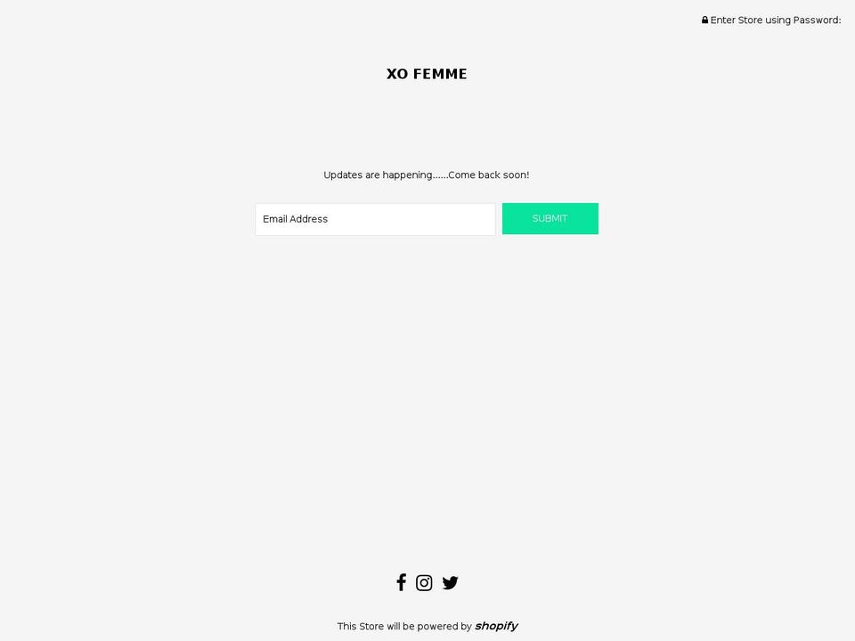 xofemme.com shopify website screenshot