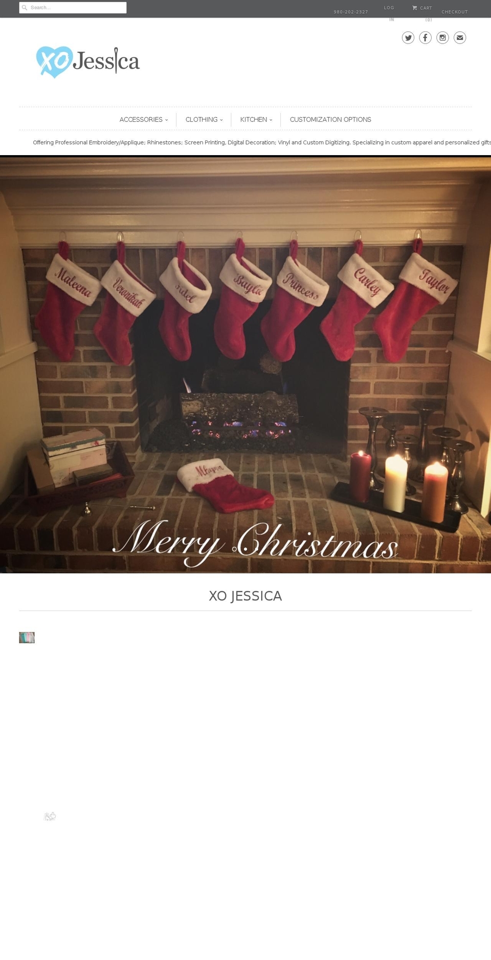 xojessica.com shopify website screenshot