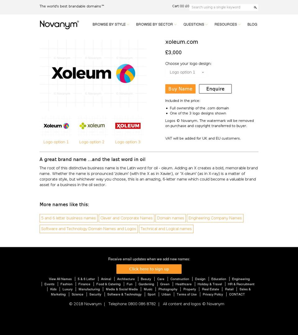 xoleum.com — Shopify storefront screenshot
