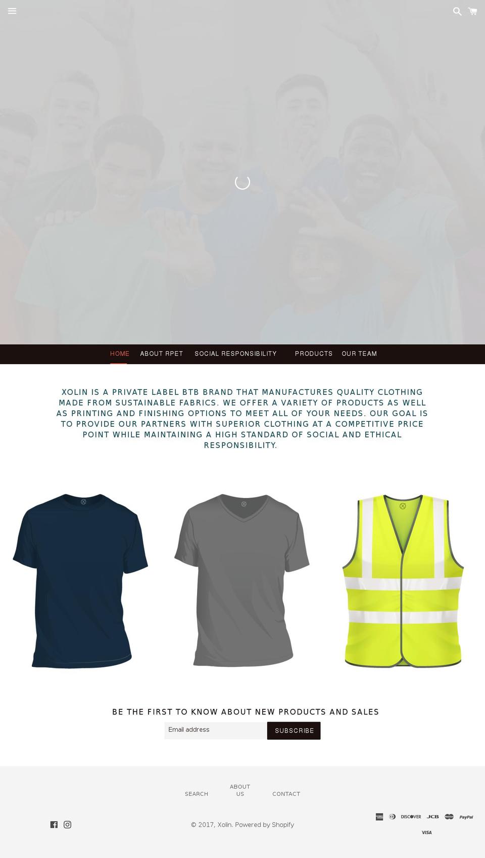 xolin.com shopify website screenshot