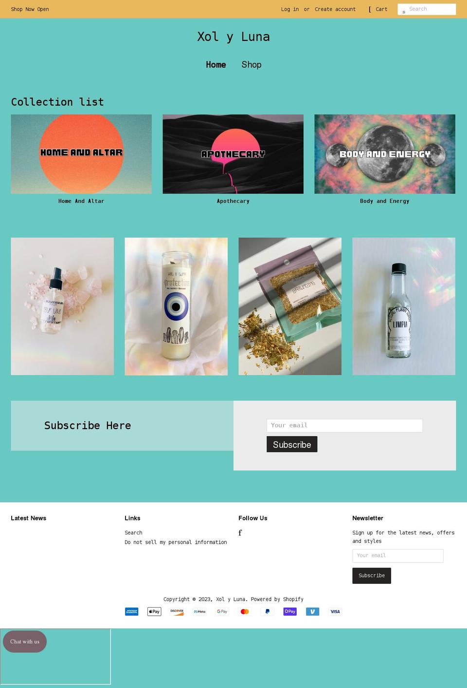 xolyluna.com shopify website screenshot